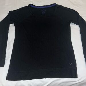 American Eagle Black Long Sleeve Shirt Favorite T Loungewear